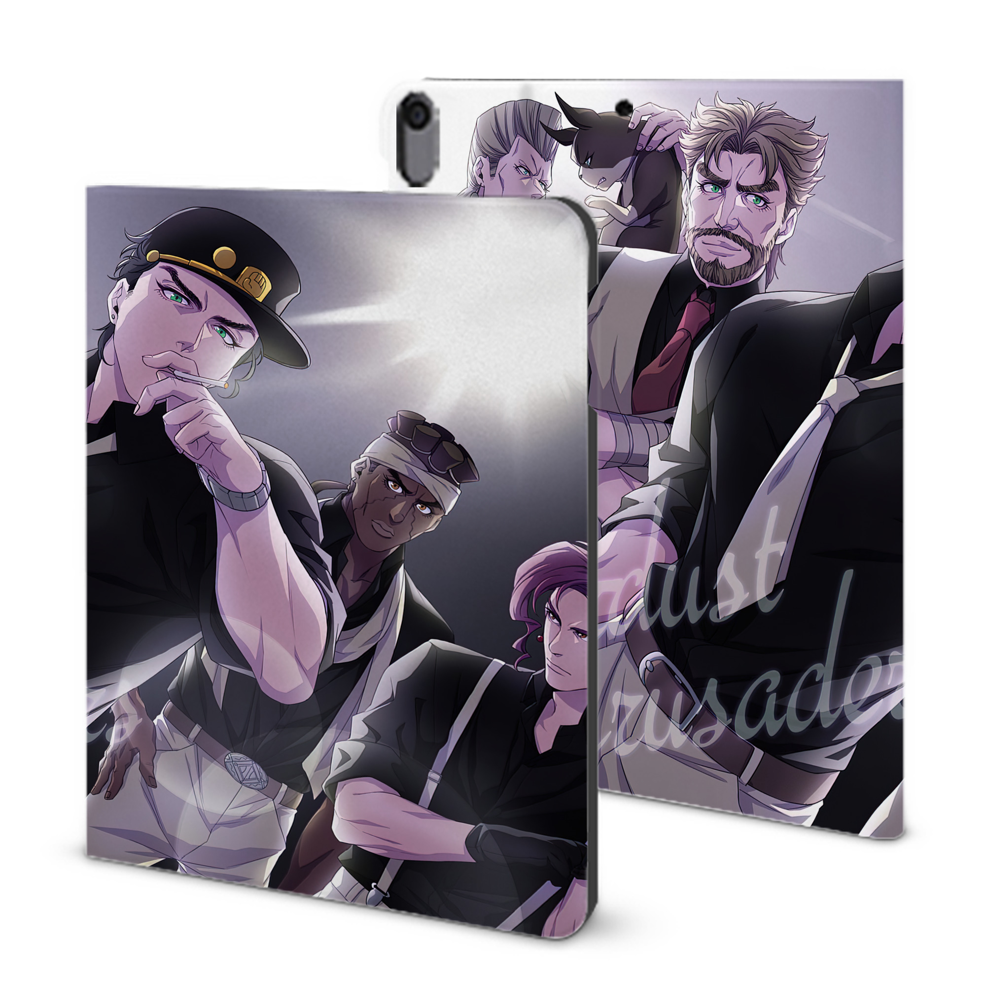 （画像用） ジョジョの奇妙な冒険 JoJo's Bizarre Adventure IPad ケース ブック型 PUレザー TPU 耐衝撃 軽量 薄型 ペン収納なし 全面保護 IPad 各モデル対応